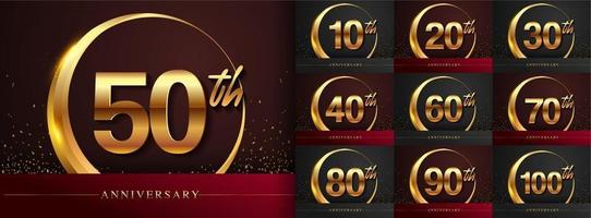 Set of anniversary logotype design vector