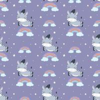 Cute little zebra seamless pattern vector