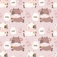 Adorable cow seamless pattern