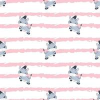 Cute little zebra seamless pattern vector