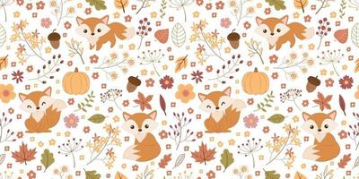 Cute autumn season seamless pattern vector