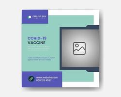 publicación de redes sociales del hospital para pruebas y vacunas. vector