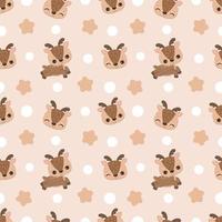 Adorable reindeer seamless pattern vector