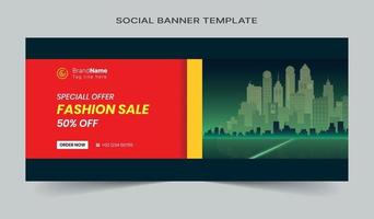 Social media post and web banner template design. Fully editable vector