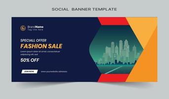 Social media post and web banner template design. Fully editable vector