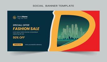 Social media post and web banner template design. Fully editable vector