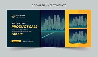 Social media post, web banner template design vector