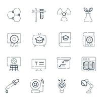 iconos de línea de educación vector