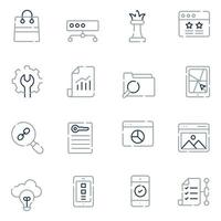 iconos de línea web y seo vector