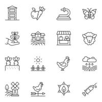 Agriculture Farming Thin Line icons