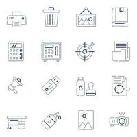 iconos de línea de suministros de oficina vector