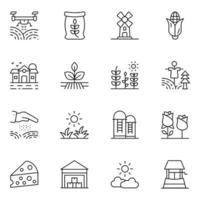 Agriculture Farming Thin Line icons