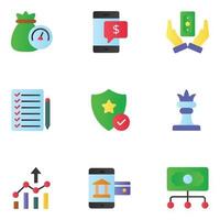 Business and Finance Gradient Icons Sets vector