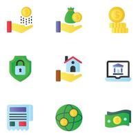 Business and Finance Gradient Icons Sets vector