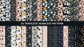 Set of terrazzo style seamless patterns. Premium Vector