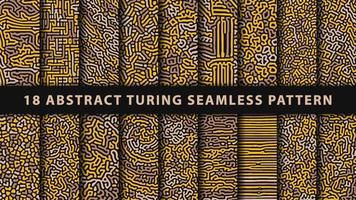Collection of turing abstract seamless pattern. Premium Vector