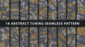 Collection of turing abstract seamless pattern. Premium Vector