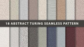 Collection of turing abstract seamless pattern. Premium Vector