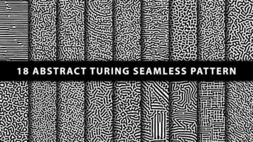 Collection of turing abstract seamless pattern. Premium Vector