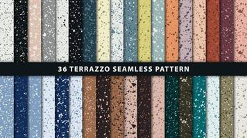 Set of terrazzo style seamless patterns. Premium Vector