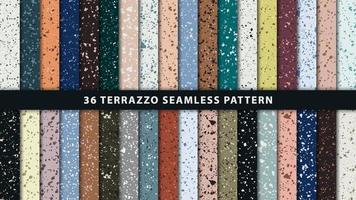 Set of terrazzo style seamless patterns. Premium Vector