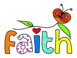 Hand Drawn Faith Text Doodle vector