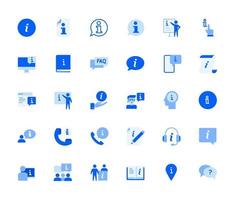 Info and support icons set vector