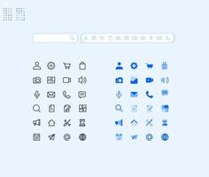 Set of basic icons for smartphone apps and services vector