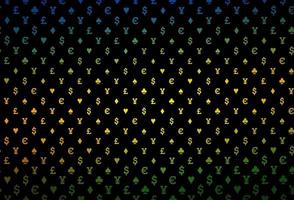 Dark yellow, orange vector pattern with symbol of cards.