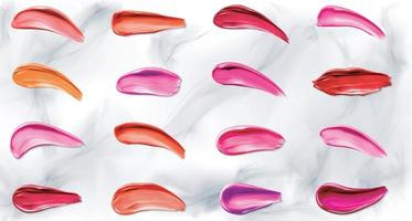 lipstick smears swatches liquid lip gloss vector
