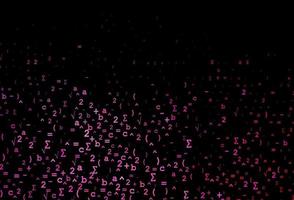 Dark Pink vector background with Digit symbols.
