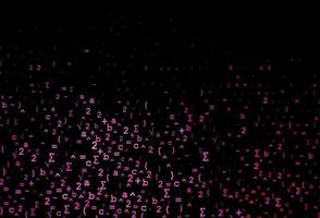 Dark Pink vector background with Digit symbols.