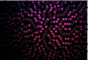 Dark Pink vector background with bubbles.