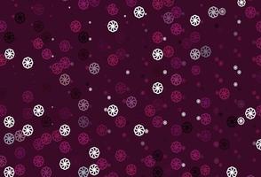 Light Pink vector texture with colored snowflakes.