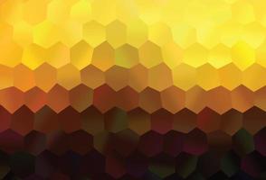 Dark Orange vector backdrop with hexagons.