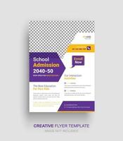 Kids Education Flyer, Back to School Admission Flyer Template vector