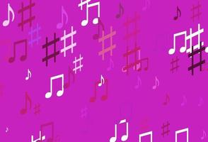 Light Pink vector backdrop with music notes.