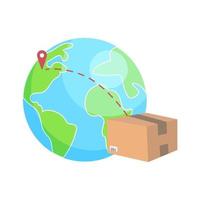 Delivery of parcels around the world vector