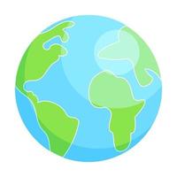 The globe is colored, the earth vector