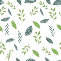 Seamless Pattern with different green branch vector