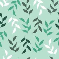 Seamless pattern with dark and light green leaves vector