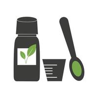 jarabe para la tos vegetal. una botella de medicina vector
