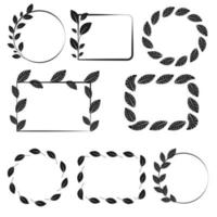 Set of templates from frames with different leaves vector