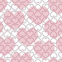 Background with pink hearts and red outlines vector