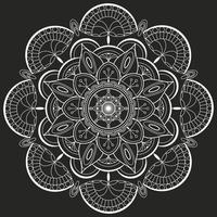 Mandala abstract ornament on black background. vector