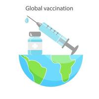 la mitad del mundo con una jeringa y una vacuna vector