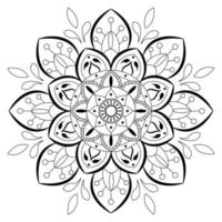 Mandala coloring book ornament on white background vector