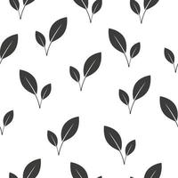 Seamless pattern with leaves silhouette on white vector