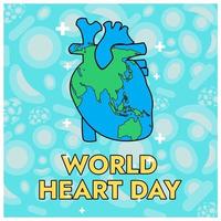 Earth with shape of Human heart suitable for  Heart Day Illustration vector