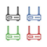 Router illustrated on a white background vector